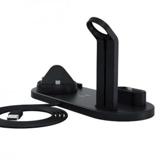 Wholesale for iPhone Airpods Multi Function Charging Stand black 3 in1 Rotatable Wireless Charger Stand