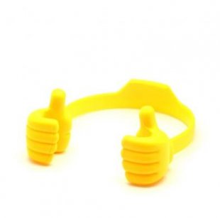 Wholesale Universal Adjustable Plastic Thumbs Modeling Mobile Phone Holder Fashion Phone Stand Bracket Holder - Yellow