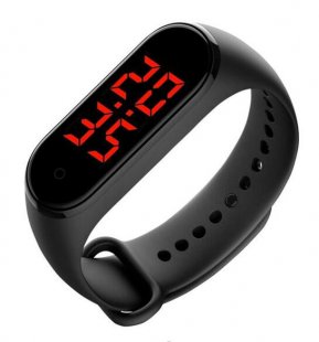 Wholesale LED Screen Touch-Key Accurate Measurement black Smart Watch Bracelet Time Display Body Temperature Measure