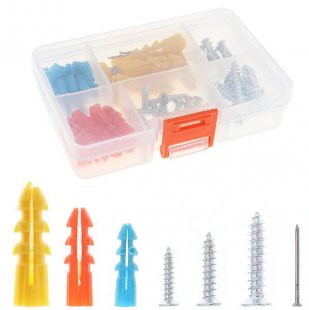 Wholesale 65pcs/set Screw Parts Box with Three Color Fixing Nail and Three size Screws for Electric Screwdriver Installation Tool