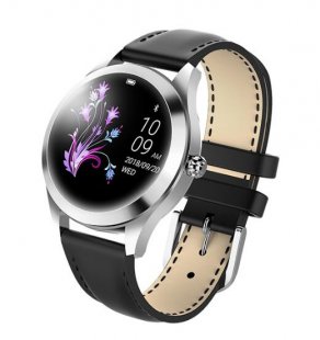 Wholesale Fitness Wristband Silver dial black strap IP68 Waterproof Smart Watch Lovely Women Bracelet Heart Rate Monitor Sleep Monitoring Smartwatch