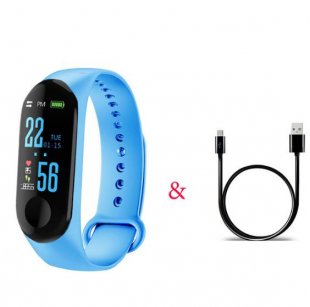 Wholesale Blood Pressure Sleep Monitor Drinking Remind Wristband Bracelet Light blue M3 Pro Smart Watch Sport Band