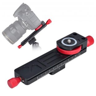 Wholesale with 1/4" Screw black W-160 Tripod Head Aluminum Alloy 2-Way Macro Focusing Rail Slider Plate Close-up Photography Tripod Head