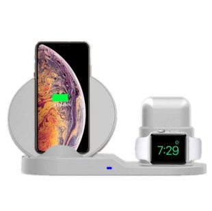 Wholesale for iPhone and Apple Watch white 3 in 1 10W Fast Wireless Charger Dock Station Fast Charging