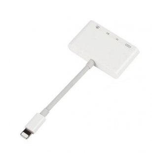 Wholesale USB 3.0 OTG Cable white_plastic 4 in 1 8-pin to USB Camera Adapter SD/TF Card Reader