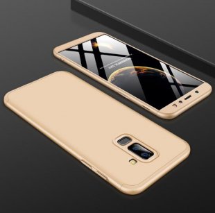 Abctay 2018 Ultra Slim 360 Degree Non-slip Shockproof Full Protective Case Gold For Samsung A6 Plus