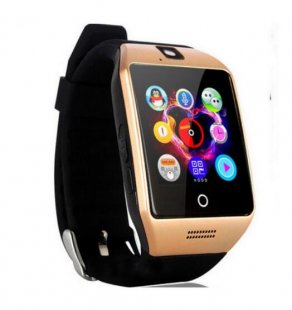 Wholesale for Android Phone Smartwatch Gold Bluetooth Smart Watch Men Q18 With Touch Screen Big Battery Support TF Sim Card Camera