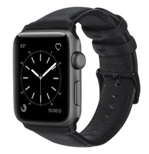 Wholesale for Apple Watch Series 3 /2 / 1 42mm/38mm 38mm black Retro Vintage Leather Strap Replacement Watchband