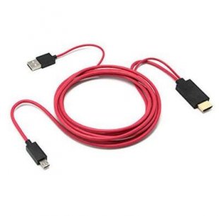 Wholesale Micro USB to HDMI 1080P HD TV Cable Adapter - for Android Samsung Phones 11PIN, Red