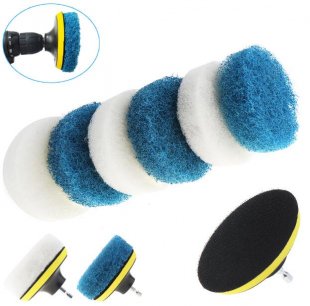 Wholesale 7pcs/set 100mm Replaceable Scrub Pads Scouring Pad Power Tools for Bathtubs Tile Bathroom Kitchen Drill Cleaning