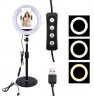 Wholesale for Mobile Phone Video Live Selfie Photography black Round LED Fill Light Dimmable Telescopic Stand