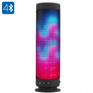 10 Watt Portable Bluetooth 4.0 Speaker - 360 Degree Sound, 88 LEDs, 5 Lighting Functions, Hands Free, Micro SD Slot, 2300mAh