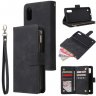 Wholesale Case Smartphone Shell Wallet Design Zipper Closure Overall Protection Cellphone Cover 1 black For Samsung A01