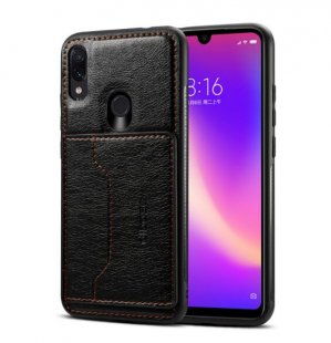 Wholesale Retro PU Leather Wallet Card Holder Stand Non-slip Shockproof Cell Phone Case black For Redmi NOTE 7 / redmi NOTE 7 pro