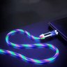 Abctay Data Line LED Magnetic Micro USB Cable Android Type-C IOS Fast Charging Cable for Mobile Phone color_Ios interface