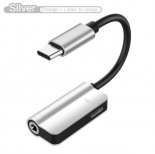 Wholesale for Huawei mate 10 P20 pro Xiaomi Mi 6 8 Silver USB C Cable 2 in 1 Type-C 3.5mm Jack Audio Converter Headphone Adapter Cable