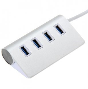 Wholesale Mini USB 3.0 Hub Silver 4 Ports USB Hub High Speed 480 Mbps Portable