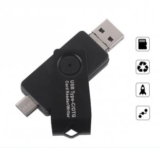 Wholesale for Type-C Micor USB OTG Card Reader for SD TF SDHC black Card Reader USB 3.0