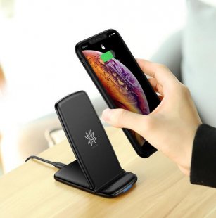 Wholesale For iPhone11 pro XR MAX Fast Charging Docking Wireless Charger Pad for Samsung Note8 S10 S9 Plus black ROCK W3 Pro Qi Wireless Charger