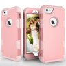 Wholesale 2 in 1 Hit Color Tri-proof Shockproof Dustproof Anti-fall Protective Cover Back Case Rose gold For iPhone 6/6S PC+ Silicone