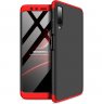 Abctay 3 in 1 360 Degree Non-slip Shockproof Full Protective Case Red black red_Samsung A7 2018 For Samsung A7 2018