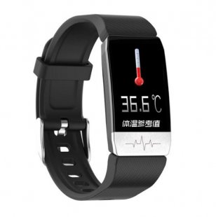 Wholesale Blood Pressure Monitoring Watch black T1 Temperature Detection Smart Bracelet Watch Heart Rate