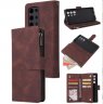 Wholesale Zipper Purse Leather Mobile Phone Cover with Cards Slot Phone Bracket 3 brown For HUAWEI P40 pro plus