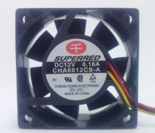 Wholesale Cooling Fan SuperRed CHA6012CS-A 12V 0.16A 3wires