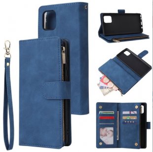 Wholesale Lite Case Smartphone Shell Wallet Design Zipper Closure Overall Protection Cellphone Cover 2 blue For Samsung NOTE 10