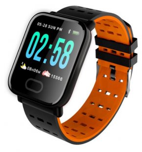 Wholesale Blood Pressure Waterproof Smart Bracelet Smartwatch Clock Orange Smart Watch A6 Heart Rate Monitor