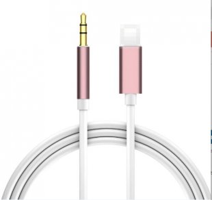 Wholesale for 7 8 Plus X XS XR MAX Car Speaker Connector Adapter Cord Rose gold Lighting to 3.5mm Male Jack Aux Audio Extension Cable