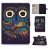 Abctay Laptop Protective Case Frront Snap Color Painted Smart Stay PU Cover owl For iPad mini 1/2/3/4/5