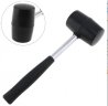 Wholesale Non-elastic Black Rubber Hammer Tile hammer with Round Head and Non-slip Handle DIY Hand Tool