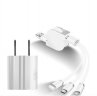 Abctay SIMU Universal Multifunctional Telescopic One-for-Three Mobile Phone Charging Data Cable Set white