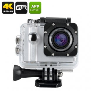 ELE Explorer Pro 4K Sports Camera - Voice Control, Waterproof Case, 5X Zoom 170 Degree Wide Angle Lens (Silver)