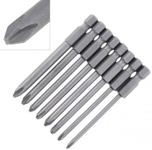 Wholesale 8pcs 75mm Magnetic Long Hex Cross Head Screwdriver Bits Set