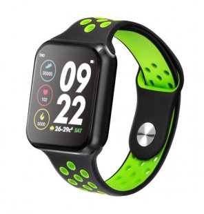 Wholesale Blood Pressure Sleep Monitor Black shell black green belt F9 Smart Bracelet Full Color Screen Touch Smartwatch Multiple Motion Patterns Heart Rate