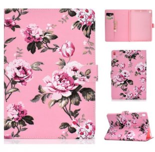 Abctay Laptop Protective Case Color Painted Smart Stay PU Cover Pink flower For iPad 5/6/7/8/9-iPad Pro9.7-iPad 9.7