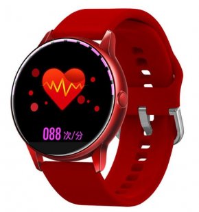 Wholesale Full-Screen Touch Heart Rate Sleep Health Monitoring Sports Smart Watch Red silicone C009 Smart Bracelet Silicone Round