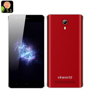 VKWorld F1 Android 5.1 Smartphone - 4.5 Inch 854x480 IPS, Smart Wake, Quad Core CPU, 2 SIM, Bluetooth 4.0 (Red)