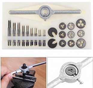 Wholesale 30pcs/set Precise Metric NC Screw Tap & Die External Thread Cutting Tapping Hand Tool Kit with HSS Screw Plugs Taps for Machine Hand Use