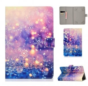 Wholesale PU Cover Purple quicksand Universal 10Inches Laptop Protective Case with Front Snap Cute Cartoon Color Painted