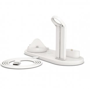 Wholesale for iPhone Airpods Multi Function Charging Stand white 3 in1 Rotatable Wireless Charger Stand