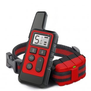 Dog Training Collar Electric Shock Vibration Sound Anti-Bark Remote Electronic Collars Waterproof Pet Supplies red