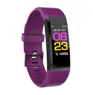 Wholesale Fitness Tracker Bracelet, Purple 115plus Bluetooth Smart Watch Heart Rate Blood Pressure Monitor