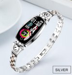 Wholesale Heart Rate Monitoring Bracelet Silver Bluetooth Smart Bracelet Step Counter Calorie Remote Information Reminder Continuous