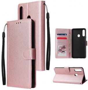 Abctay Cellphone Cover Mobile Phone Shell Buckle Closure Cards Slots PU Leather Smart Shell with Wallet Overall Protection rose For Samsung A10S A20S