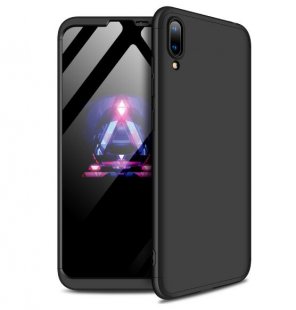 Wholesale 2019 Ultra Slim PC Back Cover Non-slip Shockproof 360 Degree Full Protective Case black For HUAWEI Y7 pro