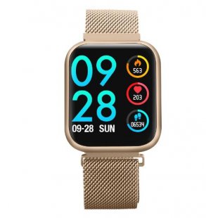 Wholesale IP68 waterproof Heart Rate Monitor Fitness Tracker Blood Pressure Smartwatch Gold P80 Smart Watch women