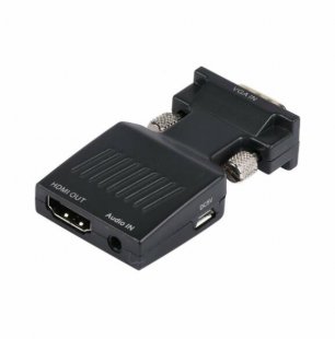 Wholesale for PC DVD STB black_VGA to HDMI VGA to HDMI 1080P AV Converter HDTV Audio Video Cable Adapter